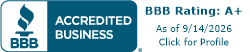 BBB Accredited Business A+ rating
